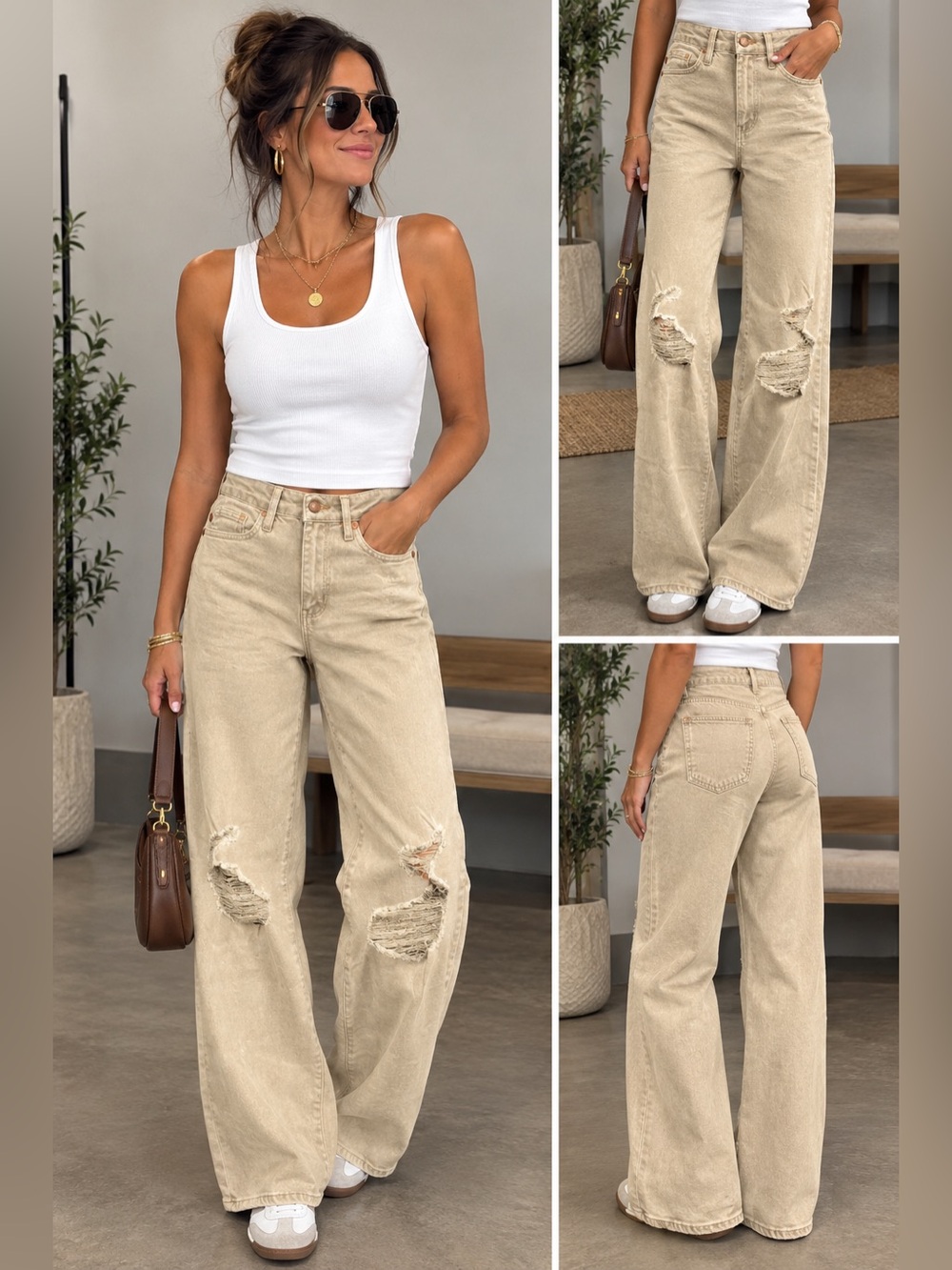 NWT Judy Blue Garment Dyed High Rise Straight Leg Denim in Bone
